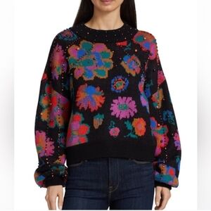 Farm Rio Lily's Garden Floral Sweater